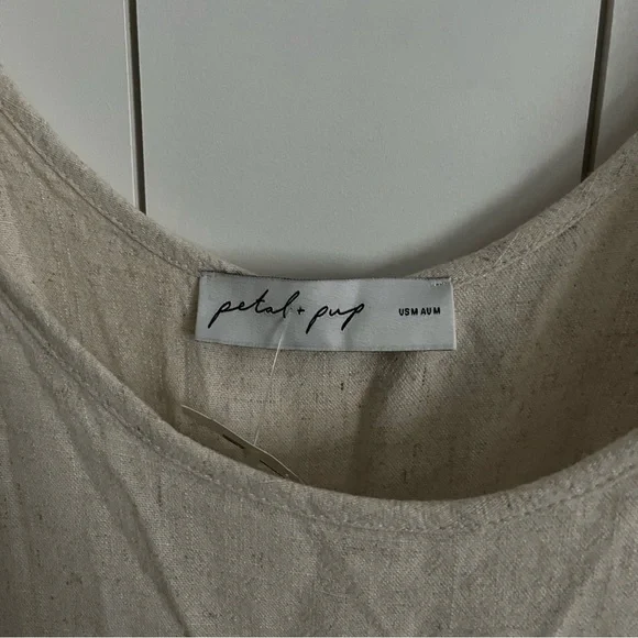 Petal & Pup Ayla Linen Jumpsuit Oatmeal - Picture 10 of 11